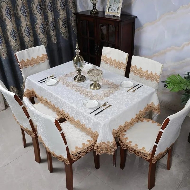 Bluejw New Style Square Jacquard Fabric Embroidery Lace Tablecloth - Image 1